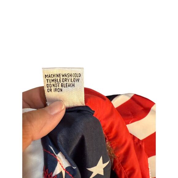 Vintage Aryee Patriotic Poly Zip Windbreaker Jacket Women's Size Large - Picture 2 of 4